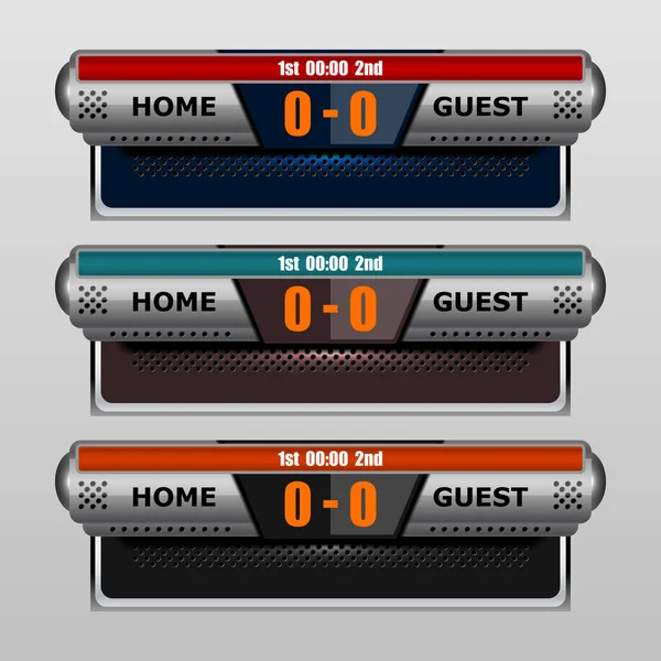 Scoreboard sport template per calcio e calcio — Vettoriale Stock