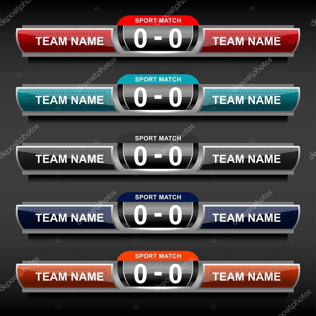 Plantilla de marcador deportivo para fútbol y fútbol - Vector de stock © ijaydesign99 #130857366