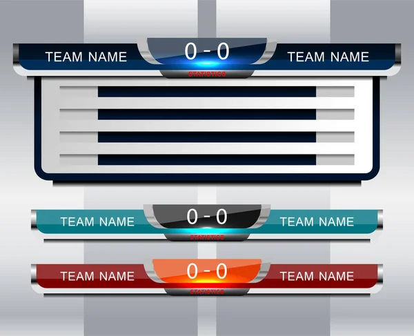 Voetbal scorebord Broadcast Design — Stockvector