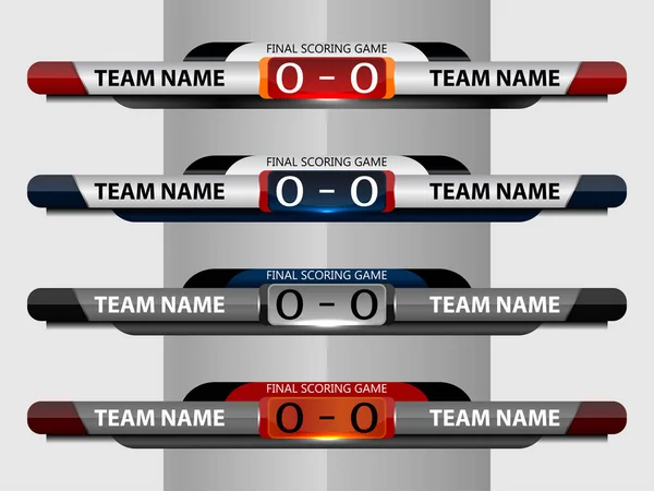 Voetbal scorebord Broadcast Design — Stockvector