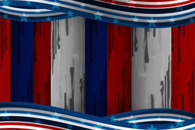 Bağımsızlık, Gaziler, anma günü ve diğer etkinlikler için ABD arka plan vektör çizim tasarım bayrağı