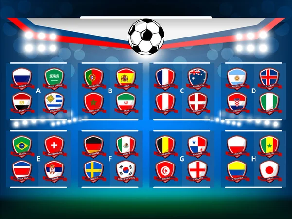 Vector Illustration Graphic Scoreboard Broadcast Lower Thirds Template Soccer World — Stock Vector