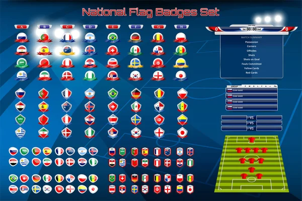 Vektör çizim grafik, çetele yayın ve alt Thirds şablon için futbol Dünya Turnuva Şampiyonası Rusya 2018