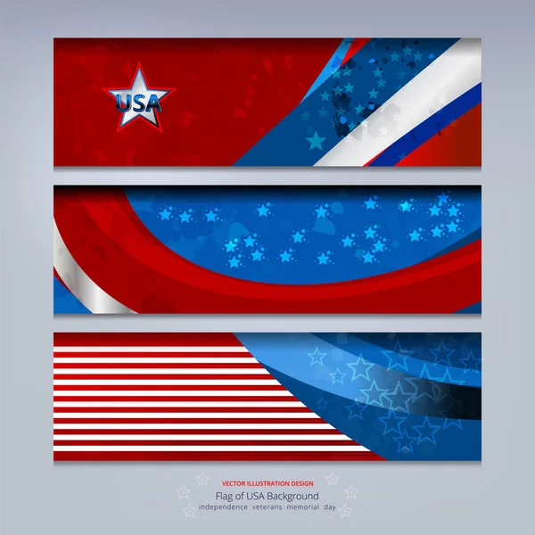 Usa Banner Háttér Függetlenség Veteránok Labor Emléknap Egyéb Események Vektoros — Stock Vector