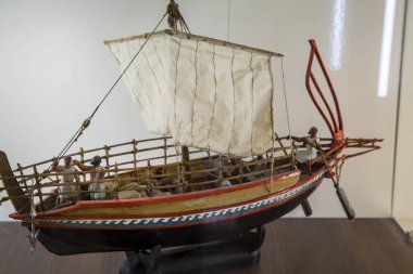 Taganrog, Rusya - 11 Ekim 2017: Kazı antik taş yapıları, evleri ve yapıları Tanais soyu tükenmiş şehir içinde Tanais, Unesco Dünya mirası siteleri Arkeoloji Müzesi