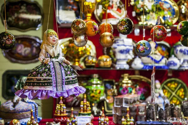 Moskva Ryssland Januari 2018 Röda Torget Ryska Souvenir Counter — Stockfoto