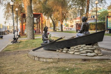 Rostov on Don, Rusya Federasyonu - 24 Eylül 2017. Şehrin, Don Nehri'nin setin görülecek. Dünya Kupası 2018 kenti