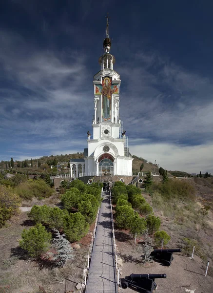Temple Lighthouse Nicholas Wonderworker Ukraine Malorechenskoye — Stock Photo, Image