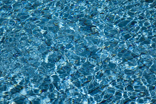 Niebieskie Dno Basenu Wodą — Zdjęcie stockowe