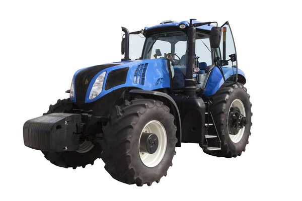 3D-рендеринг брендового универсального самоуправляемого трактора в студийной среде
