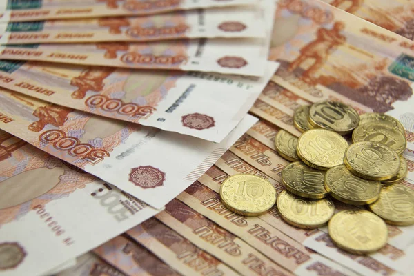 Tle Rosyjskich Pięciu Tysięcznych Banknotów — Zdjęcie stockowe