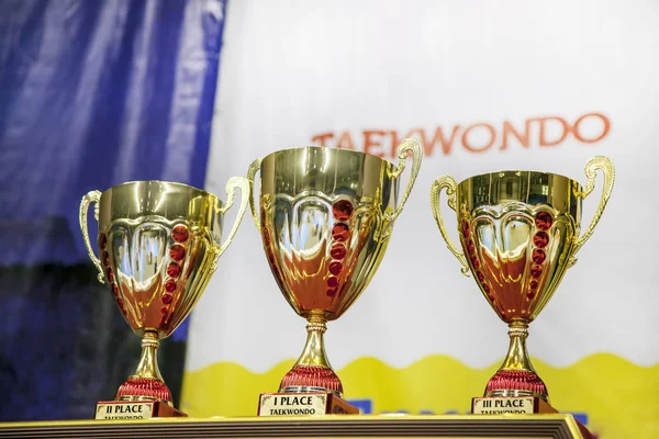 Cups for rewarding for prizes in Taekwondo