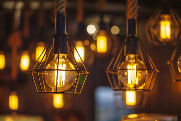 Antique lanterns, Decorative antique edison style light bulbs ag — 스톡 사진