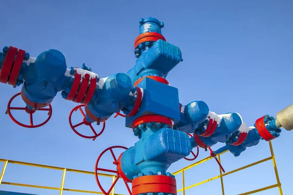 Нефтяная Газовая Промышленность Устья Арматура Группы Скважин Газовый Клапан Газовая — стоковое фото