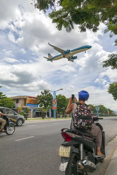 Danang Vietnã Junho 2019 Vietnã Central Aviões Desembarque Cidade Danang — Fotografia de Stock