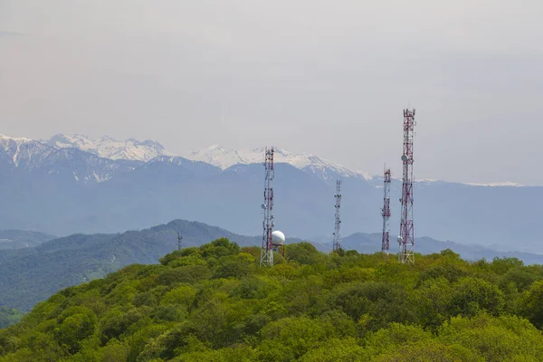 Sito Cellulare Albero Comunicazione Antenna Comunicazione Satellitare Sviluppo Sistemi Comunicazione — Foto Stock