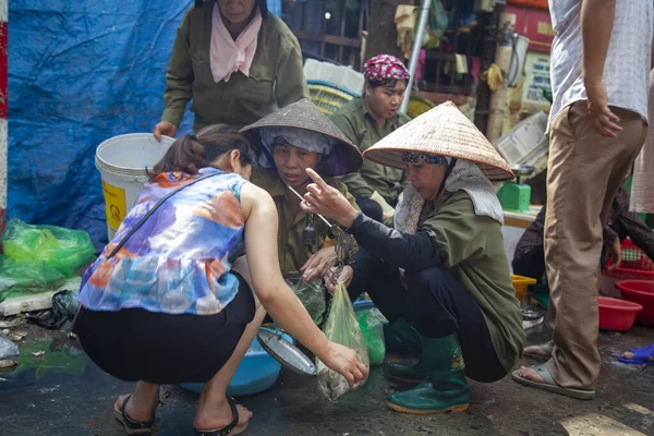 Cat Adası Vietnam 2019 Merkezi Pazar Meyve Sebze Satıcıları Deniz — Stok fotoğraf