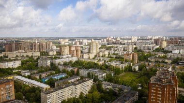 Rostov-on-Don hava görüntüsü. Don, Voroshilovsky Bölgesi Rostov Panoraması