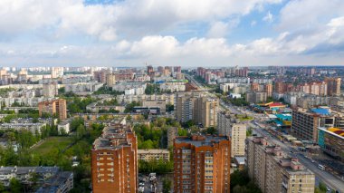 Rostov-on-Don, Rusya, 9 Mayıs 2020, Rostov-on-Don hava görüntüsü. Don, Voroshilovsky Bölgesi Rostov Panoraması