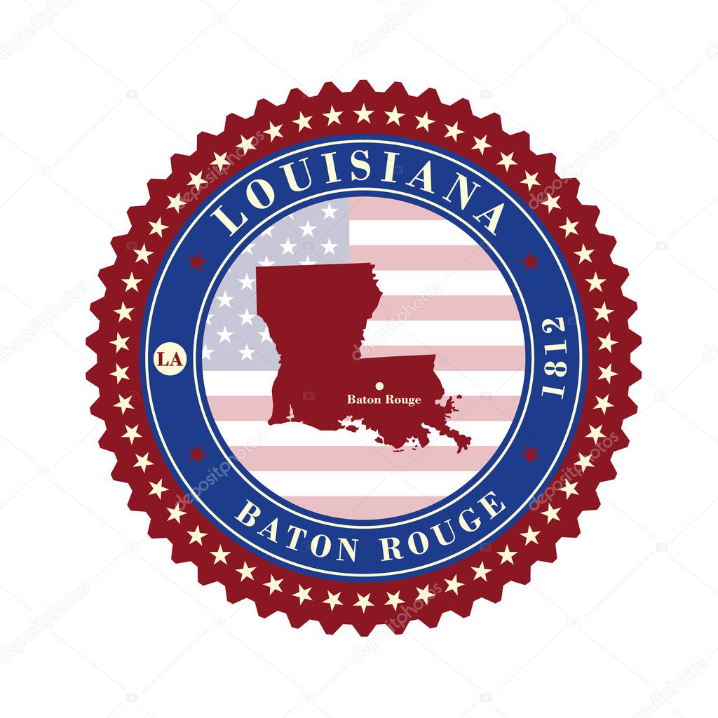 Label sticker cards of State Louisiana USA