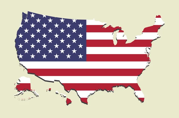 USA kaart vlag — Stockvector