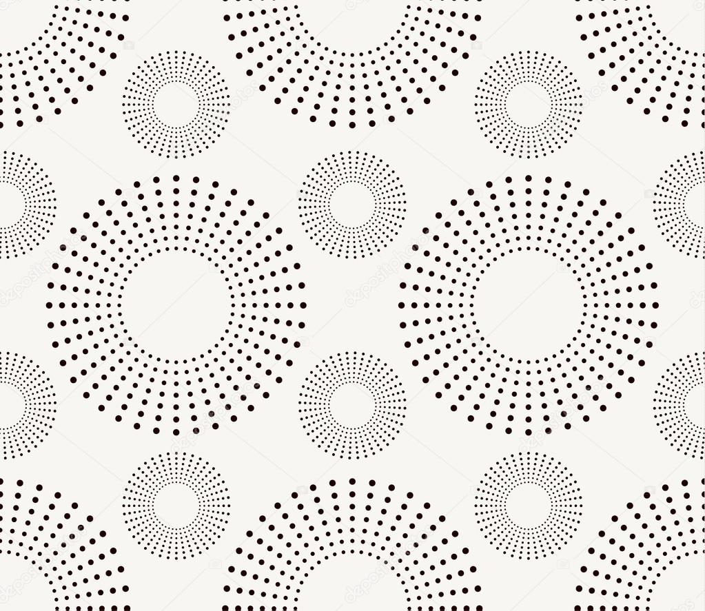 Seamless pattern with dotted circles