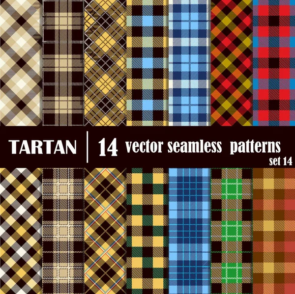 Definir padrão sem costura Tartan . —  Vetores de Stock