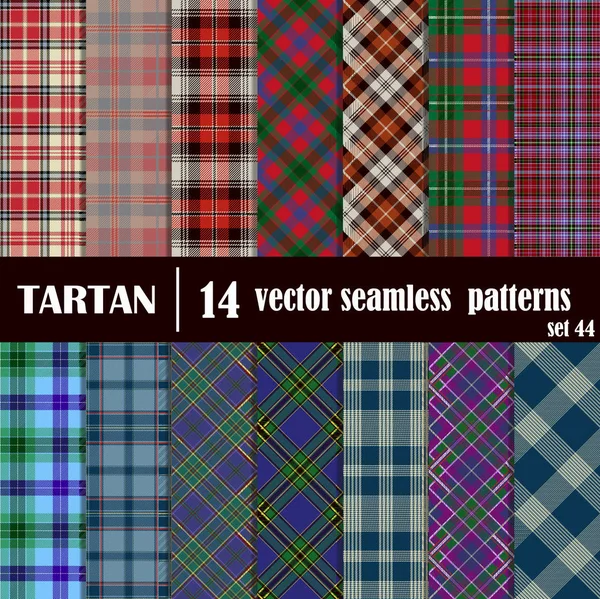 Set Tartan Seamless Pattern. — Stock Vector