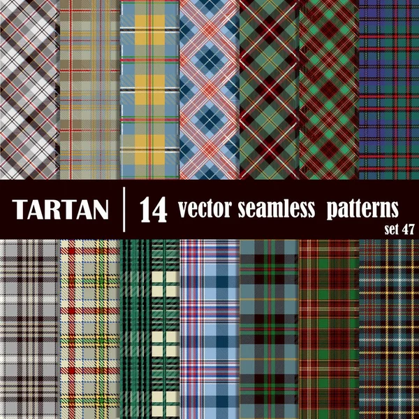 Definir padrão sem costura Tartan . —  Vetores de Stock