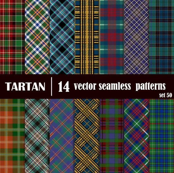 Set Tartan Seamless Pattern. — Stock Vector