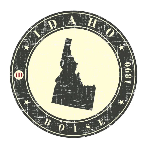 Sello vintage con el mapa de Idaho — Archivo Imágenes Vectoriales