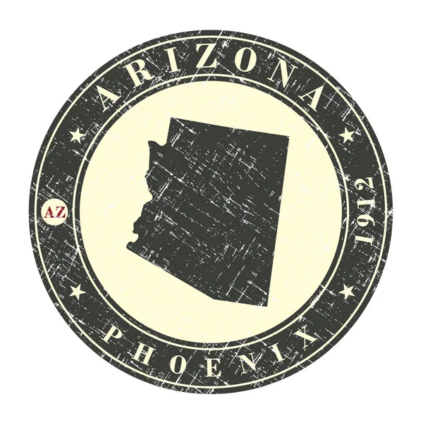 Vintage razítko s mapou Arizona — Stockový vektor