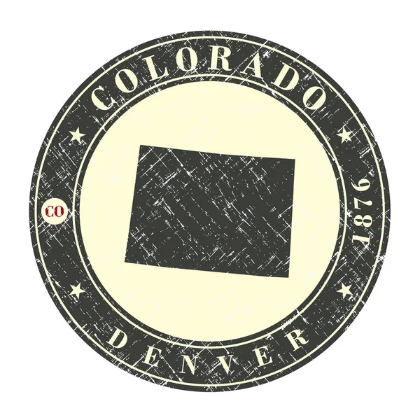 Vintage razítko s mapou Colorado — Stockový vektor