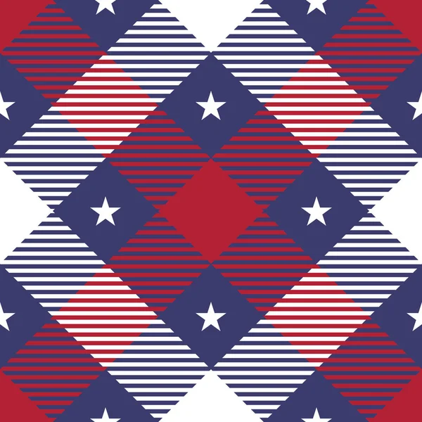 Patriotic Tartan Seamless Patterns. — Stock Vector