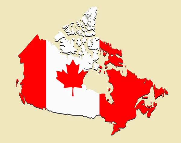 캐나다 지도 플래그 — 스톡 벡터