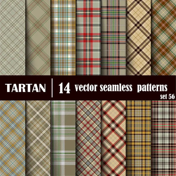 Definir padrão sem costura Tartan —  Vetores de Stock