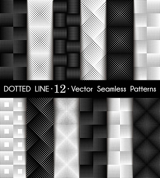 Set Dotted Line Seamless Patterns