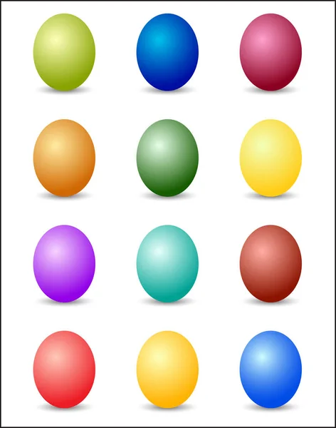 イースター卵の色スペクトルの背景 — ストックベクタ