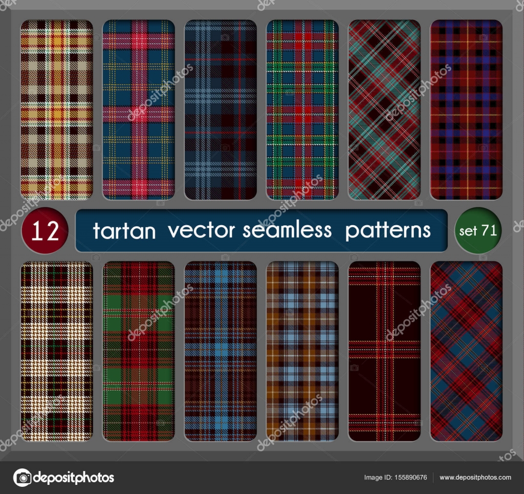 Blue And Red Tartan Plaid Seamless Pattern Background Stock