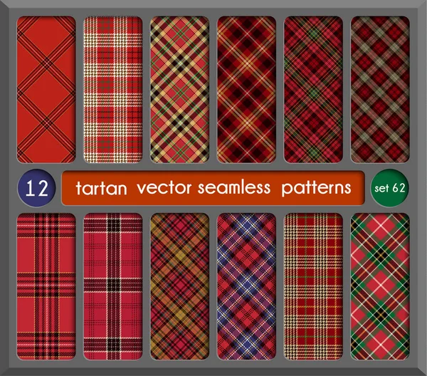 Tartan Seamless Pattern háttér beállítása — Stock Vector