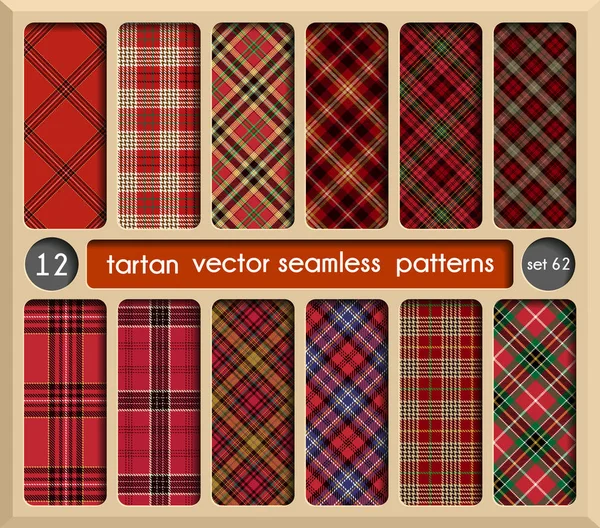 Definir fundo padrão sem costura Tartan —  Vetores de Stock