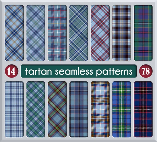 Definir padrão sem costura Tartan —  Vetores de Stock