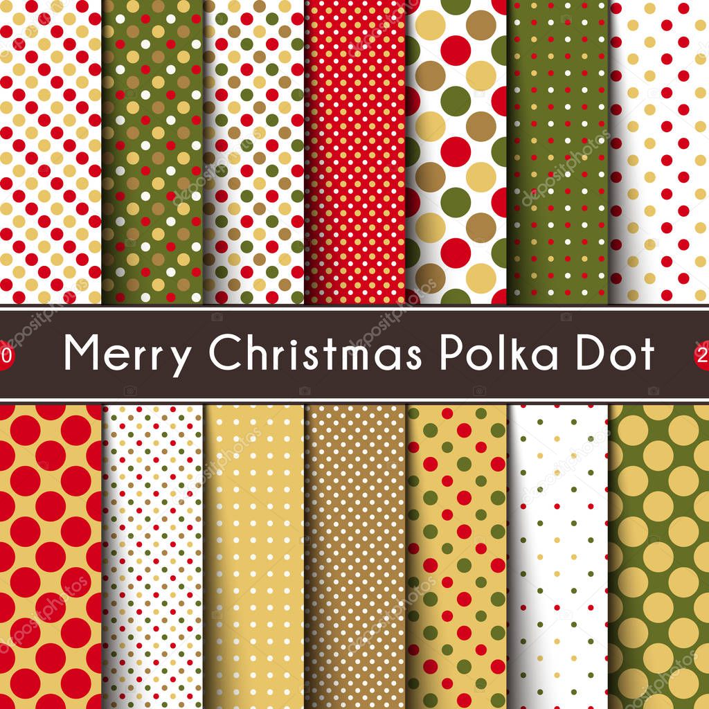 Fourteen Merry Christmas Polka Dot