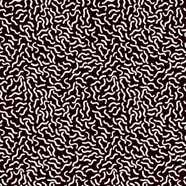 黒い背景にメンフィス スタイルのシームレス パターン — ストックベクタ