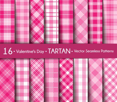 Sevgililer günü Tartan Dikişsiz desen arka plan. 