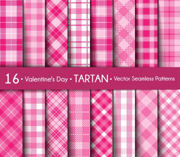 Dia dos Namorados Tartan Padrão sem costura Fundo . —  Vetores de Stock