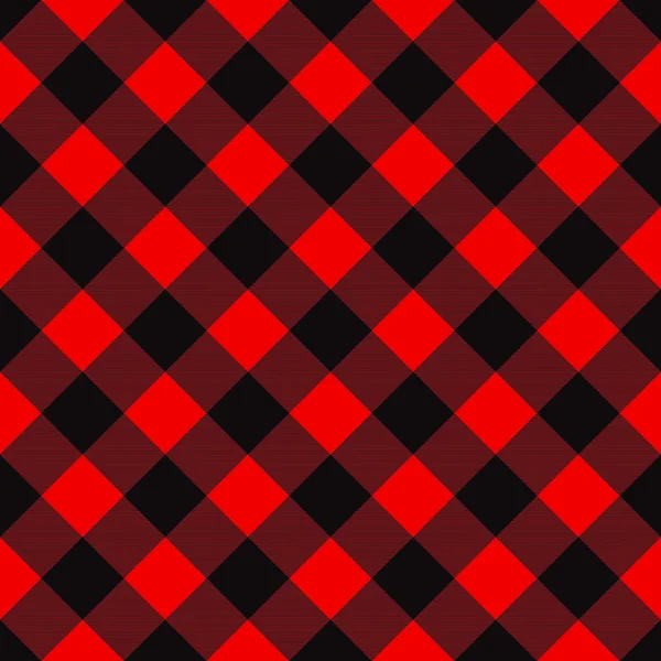 Patrón clásico de madera a cuadros en rojo y negro . — Vector de stock