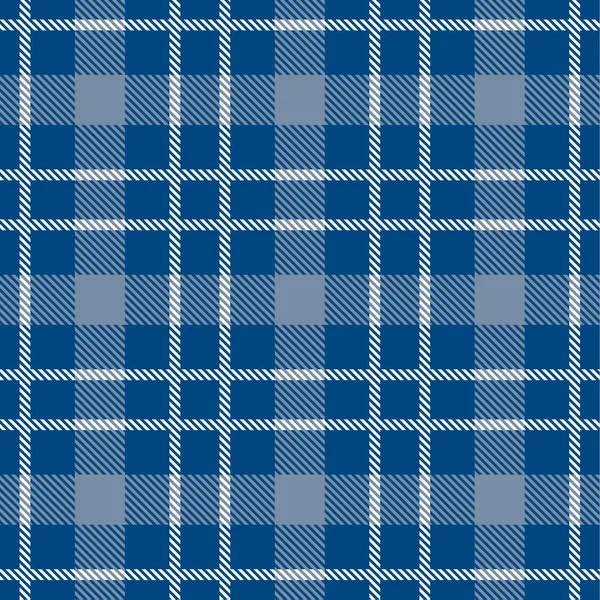 Klassisk blå och vit Tartan Rutigt sömlöst mönster. — Stock vektor