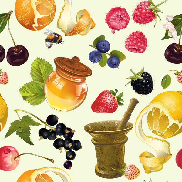 Φρούτα καλλυντικά χωρίς ραφή πρότυπο — Διανυσματικό Αρχείο