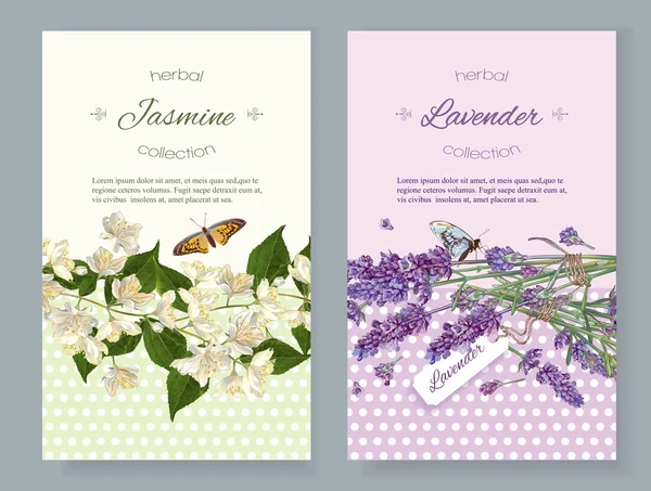 Flor banners cosméticos naturais —  Vetores de Stock